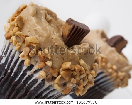 Gourmet peanut butter cups cupcake