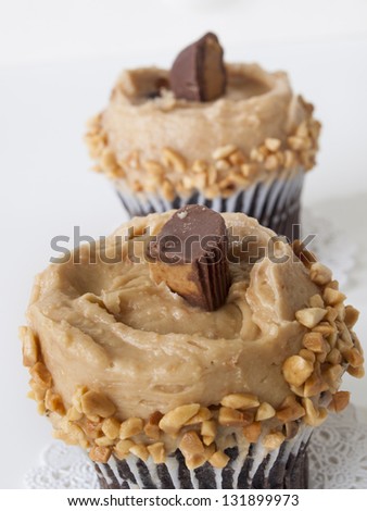 Gourmet peanut butter cups cupcake