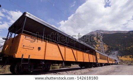 Durango to Silverton Narrow Gauge Train.  This train is in daily operation on the narrow gauge railroad between Durango and Silverton Colorado