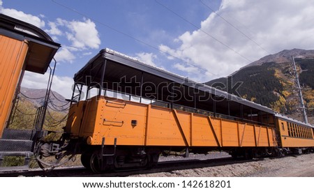 Durango to Silverton Narrow Gauge Train.  This train is in daily operation on the narrow gauge railroad between Durango and Silverton Colorado