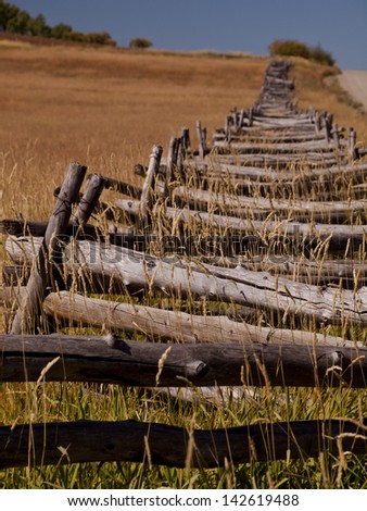 Split rail fence on the Last Dollar Ranch, Colorado.