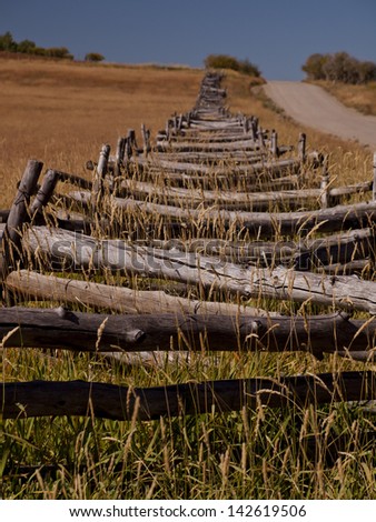Split rail fence on the Last Dollar Ranch, Colorado.