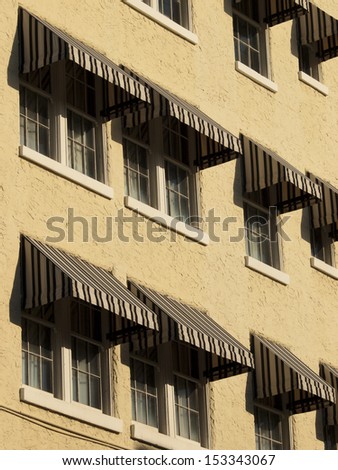 Windows of apartment building on Key West, Florida.