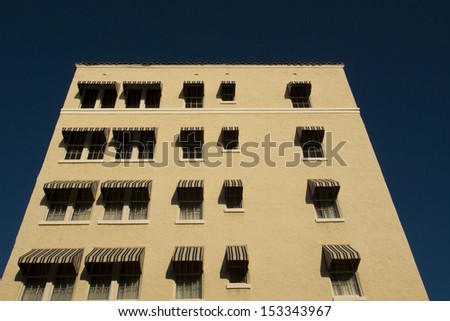 Windows of apartment building on Key West, Florida.