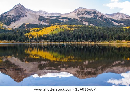 Lost lake in autumn. Colorado.