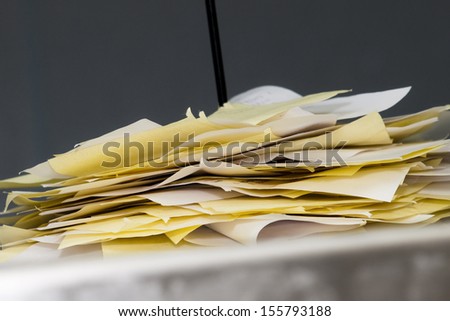 Stack of receipts.