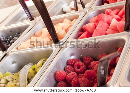 Toppings for frozen yogurt.