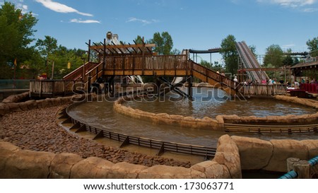 Denver, Colorado-July 21, 2011: Fun water ride at the Elitch Gardens Theme Park in Denver, Colorado.