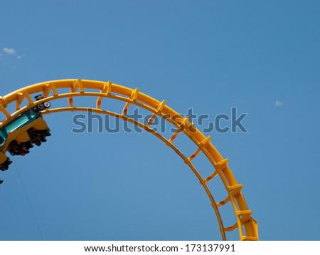 Denver, Colorado-July 21, 2011: Roller coaster at the Elitch Gardens Theme Park in Denver, Colorado.