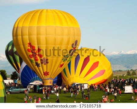 Erie, Colorado-May, 20, 2012: Annual Erie Town Fair and Balloon Festival. The balloon event is part of a day long street fair in the town of Erie.