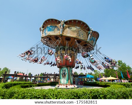 DENVER, CO - AUG 14, 2012: Elitch Gardens Theme Park, locally known as \