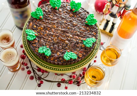 Chocolate beer and wine pairings. Nutcracker Sweet Tart with beer and wine for Christmas.