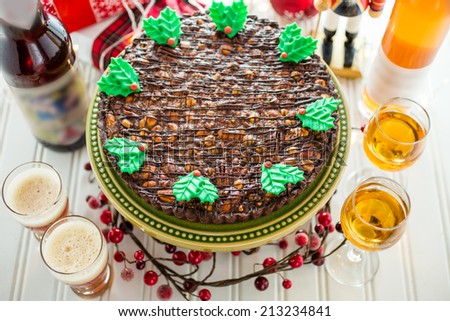 Chocolate beer and wine pairings. Nutcracker Sweet Tart with beer and wine for Christmas.