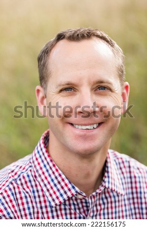 Portrait of middle age caucasian male in Autumn.