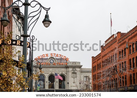 Denver, Colorado, USA-November 23, 2014. Remodeled historical Union Station in Denver, Colorado.