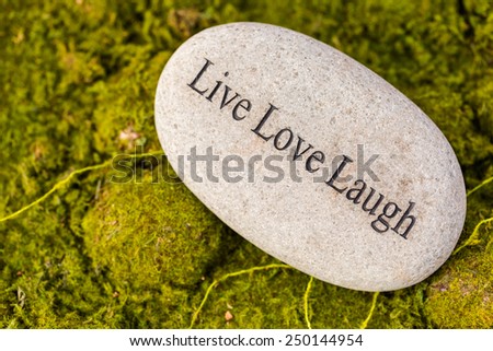 Small garden stones engraved with signs.