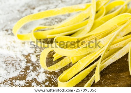 Making homemade fettuccine pasta with farm fresh produce.