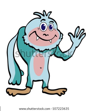 Funny Cartoon Yeti Stock Vector Illustration 107223635 : Shutterstock