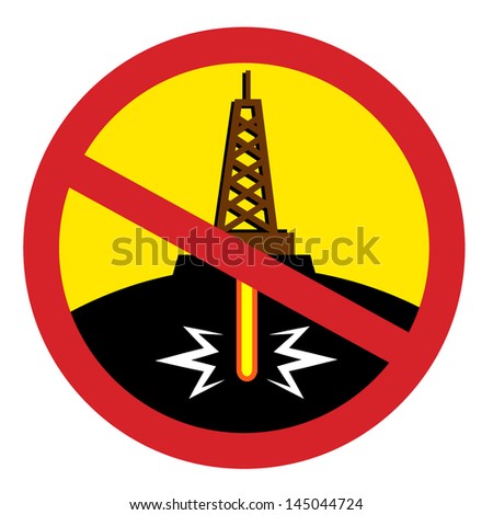 Stop fracking - stock vector