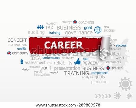 Business And Career Word Cloud. Design illustration concepts for business, consulting, finance, management, career.