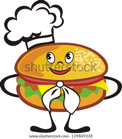 Hamburger Cartoon Vector Illustration - 139869328 : Shutterstock