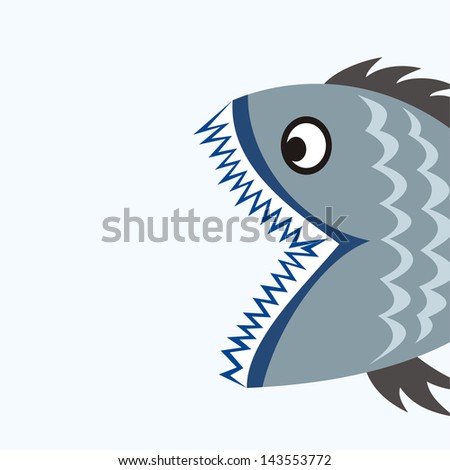 Piranha Cartoon Vector Illustration - 143553772 : Shutterstock