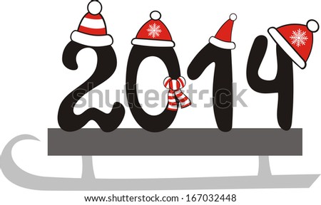 Happy new year card illustration