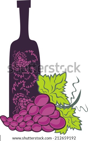 Wine and grape vector illustration