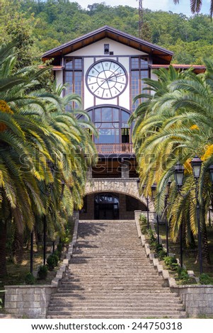 Restaurant building with the clock, Abkhazia