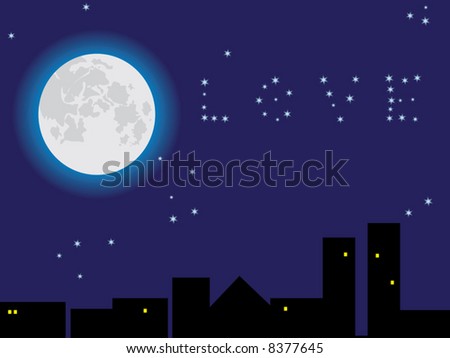 stock vector The moon in the star sky A vector illustration