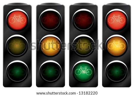 Free Vector Traffic on Stock Vector   Traffic Light For Bikes  Variants  Vector Illustration