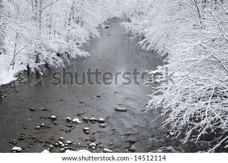 Snowy Landscape, Little Pigeon River, East Tennessee