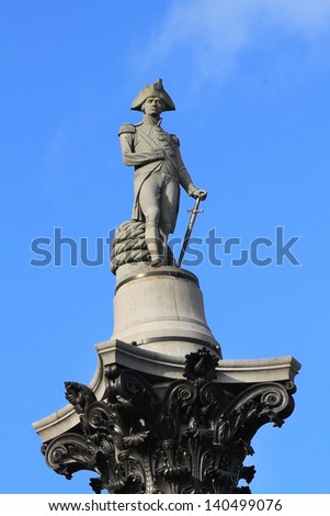 Nelson\'s Column is a monument in Trafalgar Square in central London built to commemorate Admiral Horatio Nelson, who died at the Battle of Trafalgar in 1805.