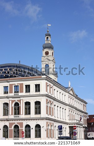 Fragment of Riga Town Hall. Residence of the Riga City Council. Latvia