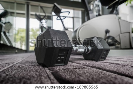 Gym weights in health club ,with Depth of Field