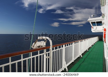 On deck on a cruise ship.