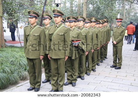 NANJING ,CHINA - FEB 21: Chinese Red Army recruits in Nanjing, capital of Jiangsu province