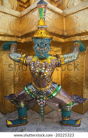 Demon statue in Grand Palace of Bangkok, Thailand