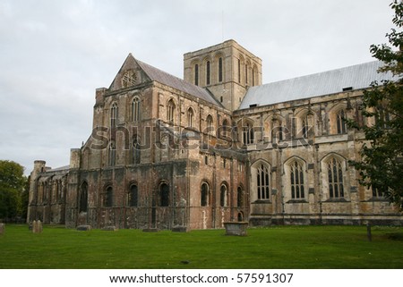 Winchester Cathedral at Winchester in Hampshire is one of the largest cathedrals in England, with the longest nave and overall length of any Gothic cathedral in Europe.[