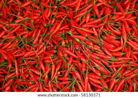 Background of red spicy peppers
