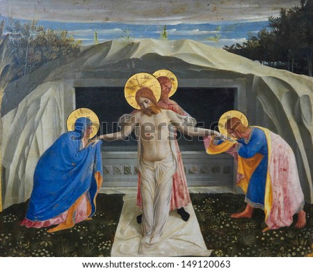Munich, Germany - June 22: Jesus Christ Rising From The Grave. Famous Painting Created By Fra Angelico (1387-1455) In Munich, Germany On June 22, 2013.