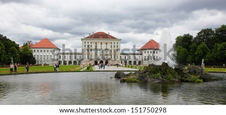 MUNICH, GERMANY - JUNE 23: Unidentified people at Nymphenburg Palace, the summer residence of the Bavarian kings, in Munich, Austria on June 23, 2013. This palace welcomes 300,000 visitors per year