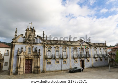 GUIMARAES, PORTUGAL - AUGUST 7, 2014: Church of Saint Francis in Guimaraes, Portugal. Unesco World Heritage Site.