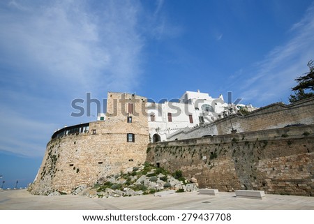 City Walls of the medieval town Ostuni in Puglia, South Italy, known as the White City or La Citta Bianca.