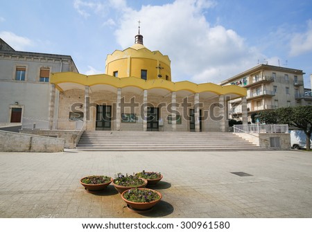 MARTINA FRANCA, ITALY - MARCH 15, 2015: Modern church in Martina Franca, Taranto province, South Italy.