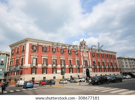 BARI, ITALY - MARCH 16, 2015: Palazzo del Governo or Town Hall in the center of Bari, Italy.