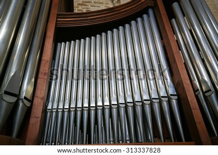 BARI, ITALY - MARCH 16, 2015: Organ in the Basilica of Saint Nicholas, a church dedicated to Saint Nicholas of Smyrna, a famous pilgrimage site in Bari, Puglia, Southern Italy