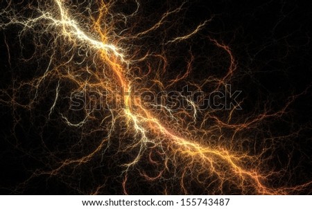 3D illustration of the big lightning flash