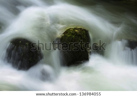 Mountain spring (creek) waterfall and rapids