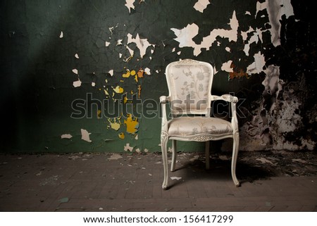Elegant chair in grunge environment
